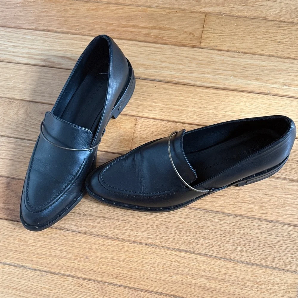 Freda Salvador Black Leather Loafers - Picture 5 of 5